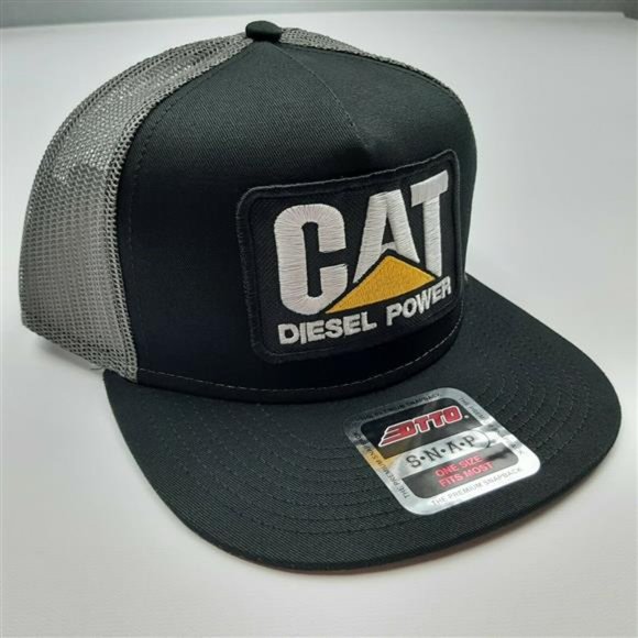 Handcrafted Diesel Power Embroidered Flat Bill Heavy Equipment Construction Cap